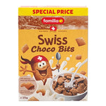 Familia Swiss Choco Bits Muesli in 375g package, dry cereal with chocolate pieces, healthy breakfast option from Familia brand.