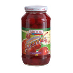 Brook Maraschino cherries with stems in a 794g jar, dry grocery product, bright red cherries suitable for desserts and garnishes.