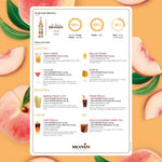 Bottle of MONIN White Peach Syrup, 700ml, in a clear plastic container, ideal for adding peach flavor to beverages.
