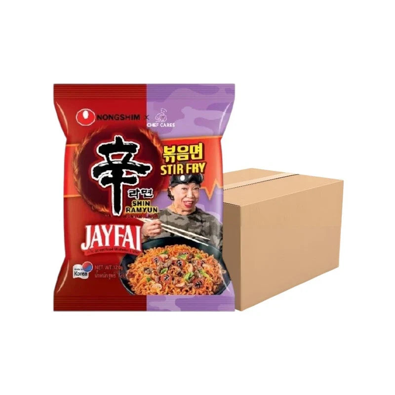 NONGSHIM Nongshim X Jae Fai limited edition dry grocery item, close-up of the packaging with the brand logo visible