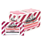 Fisherman's Friend Sugar Free Cherry lozenges in a clear bag, showcasing red cherry-flavored hard candies for dry grocery snacks.