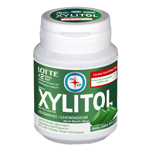 Lotte Xylitol Limemint healthy confectionery snack with fresh lime flavor and mint accents, packaged in a colorful wrapper.
