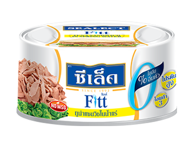 Canned Sealect Fitt Tuna Sandwich in spring water, ready to eat, with a label showing tuna product in a grocery setting