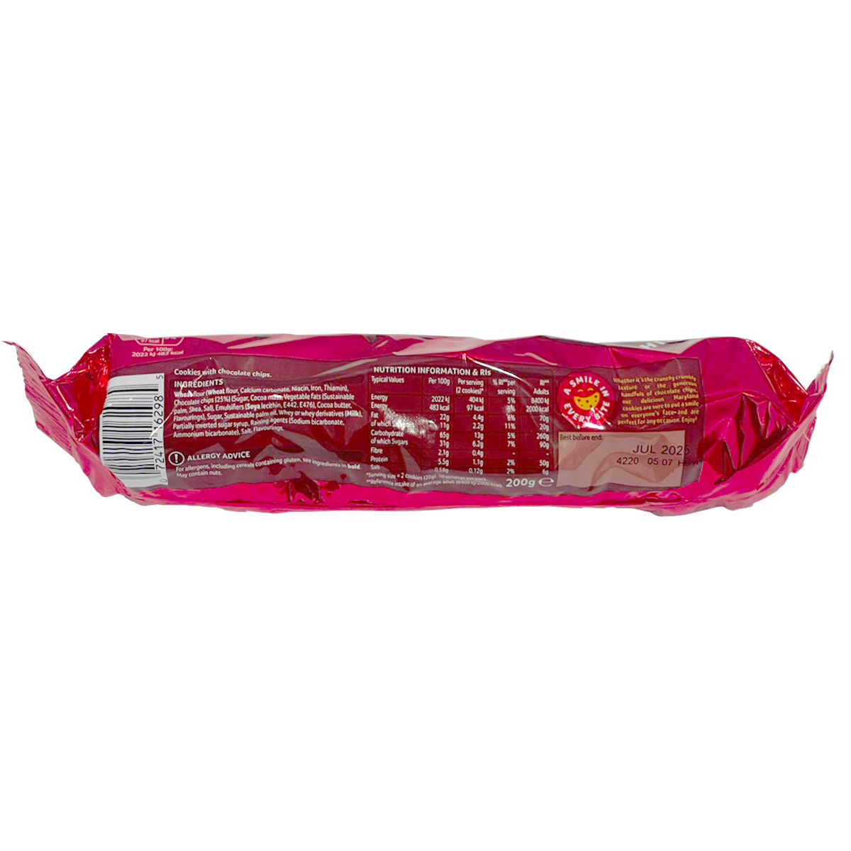 Maryland Treats chocolate chip cookies, confectionery snacks with golden-brown cookies featuring visible chocolate chips.