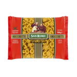 San Remo Orrechiette Pasta in a grocery package, showing the short, rounded pasta shape typical of this Italian pasta variety.