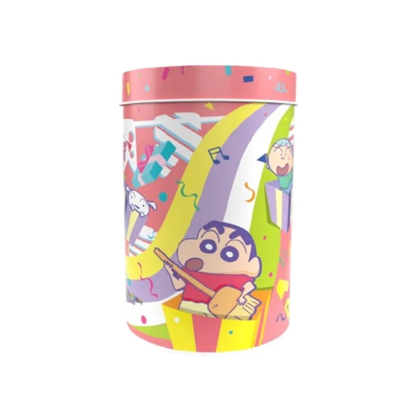 Shinchan Crayon Candy with mixed flavors including cola, lime, soda, and tamarind, in colorful snack packaging.