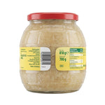 Kuhne Barrel Sauerkraut in an 810g jar, showing shredded fermented cabbage with a rustic label, on a white background.