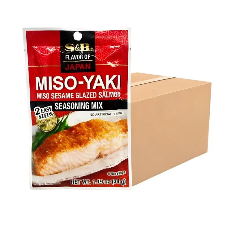 S & B Miso-Yaki Seasoning Mix sachets, dry grocery product, 15-pack of 34g packets for flavorful cooking