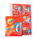 Ovaltine Malt Chocolate Tablets in 12g packs, dry grocery product showing a row of chocolate malt tablets on a white background.