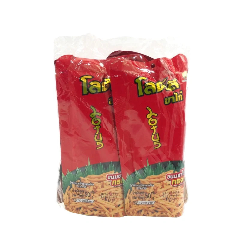 Lotus Stick Biscuit 50g, pack of four, crispy snack with caramel flavor, from Lotus brand, suitable for dry grocery and confectionery.