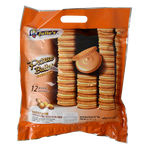 Julie's Peanut Butter Biscuit, a crunchy confectionery snack with peanut butter filling, displayed on a neutral background.