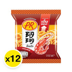 PR Big Bag Rice Crackers spicy shrimp flavor, 18g snack pack, crunchy dry grocery snack in a colorful bag.