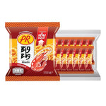 PR Big Bag Rice Cracker Spicy Shrimp Flavor 18g snack pack, crunchy dry grocery snack with bold seafood and spicy flavor.
