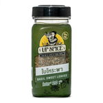 Fresh United Basil sweet leaves in a clear plastic bag, showcasing vibrant green basil leaves for culinary use.