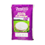 Baiyoke Specially Selected Fragrant Pathum Rice 1kg in a clear plastic bag, showcasing premium dry grocery rice from Baiyoke brand