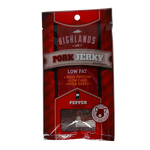 Jerky Beef Pork Style American Pepper confectionery snack with beef and pork jerky pieces sprinkled with pepper.