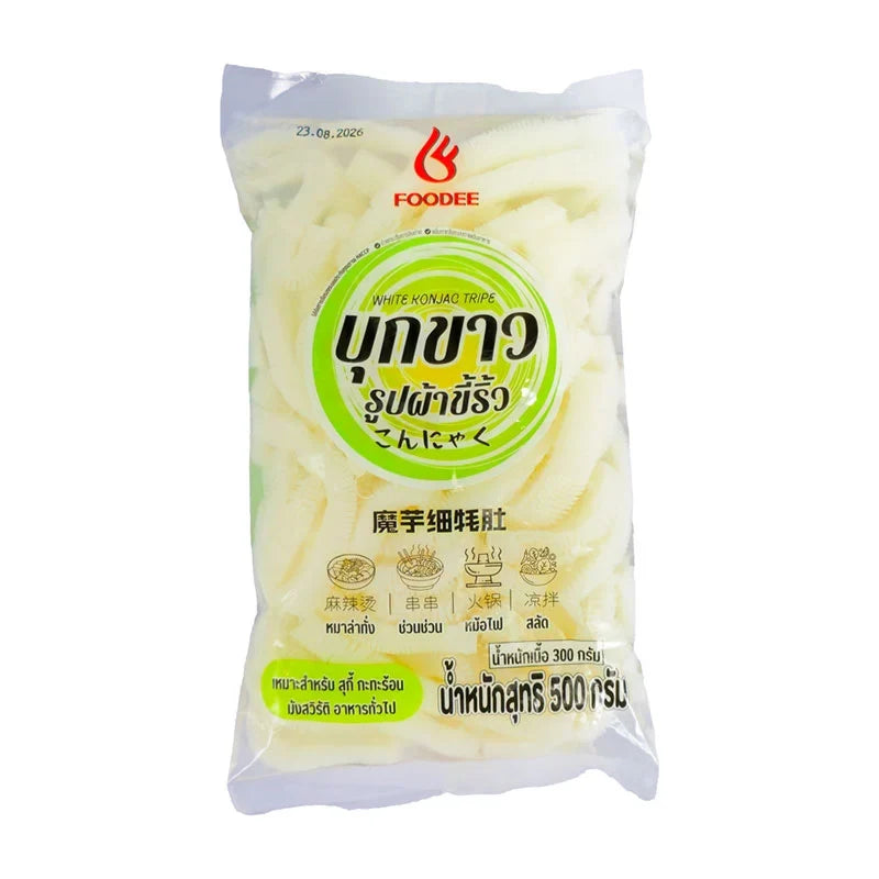 Foodee Konjac Hairy 500g package of dry grocery, showing a clear view of the konjac product in its packaging.