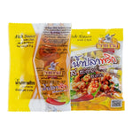 Rajahrod Fish Sauce 8g packets, dry grocery product, showing the packaged individual sauce portions in a row.