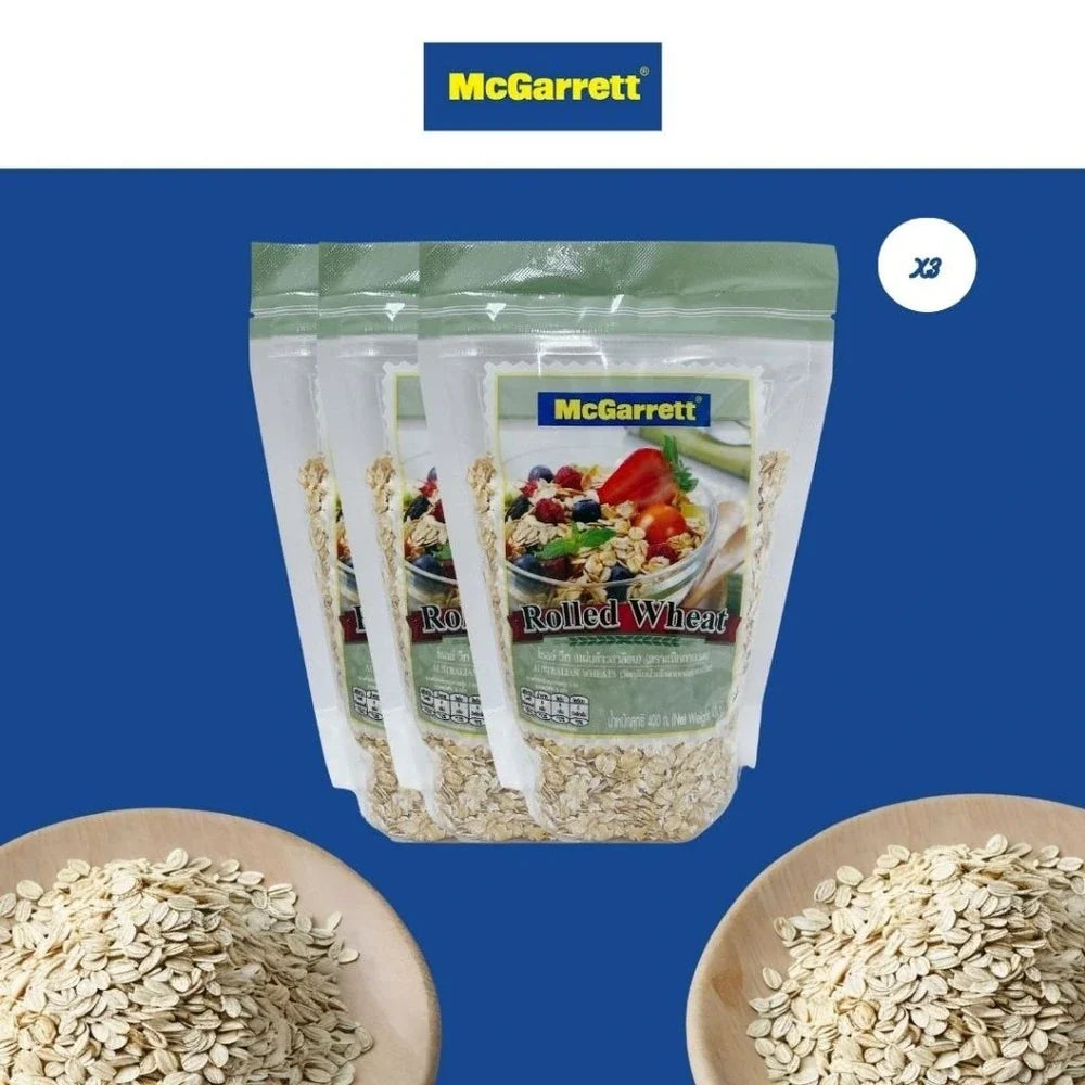 McGarrett Baked Wheat Sheets 400g, dry grocery product, showing stacked wheat sheets with a golden-brown baked texture.