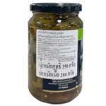Sliced jalapenos in a jar of Fragata Nacho Jalapenos, bright green peppers with spicy flavor, ready for snacks or recipes.