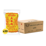 Dry yellow Chinese noodles from Rabbit Brand, 1kg package, showcasing the packaged noodles ready for cooking.