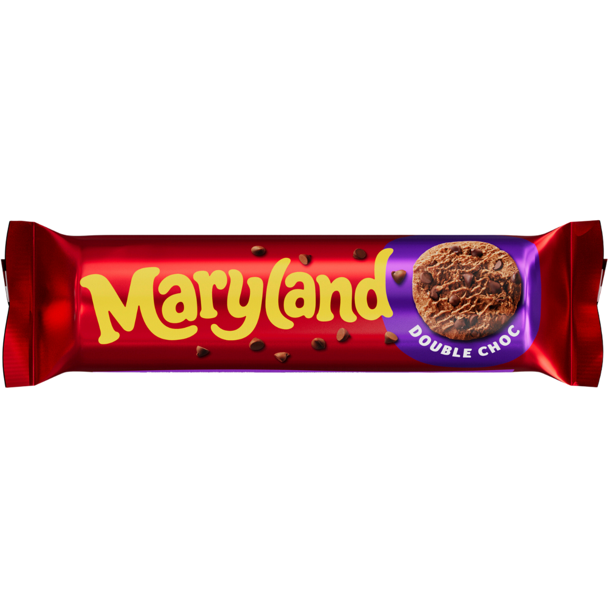 Maryland Double Choc Chip Cookies, delicious confectionery snacks with rich chocolate chips, shown in the image.