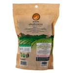 Bag of Baboo 100% flax seed, healthy grocery product, showing the green and brown flax seeds in a clear bag.