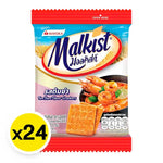 Malkst Malkist Tom Yum cracker in 15.5g package, crispy snack from MALKST with spicy and tangy Tom Yum flavor