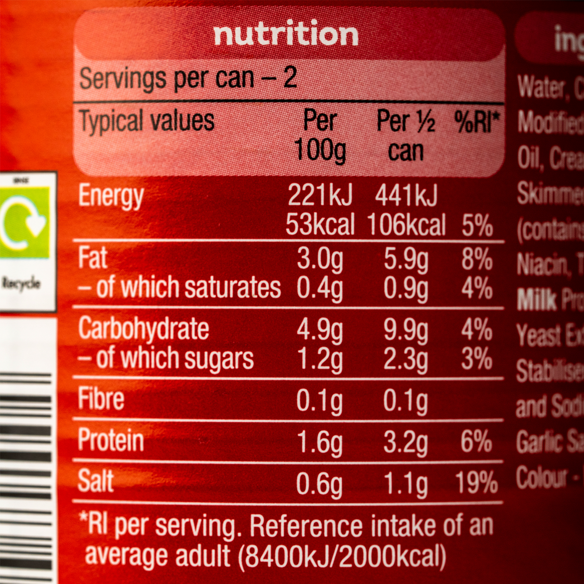 Heinz Cream of Chicken Soup in a can, showing the label with the Heinz logo and product name, ready for cooking or serving.