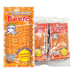 BENTO Bento Squid Seafood Snack Hot Spicy 4g x24, dry grocery snack with spicy dried squid pieces in a colorful package