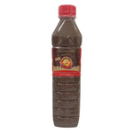 Pa-thong Patong fermented fish sauce in a 500ml bottle, used in Thai cuisine, with clear label and dark liquid inside.