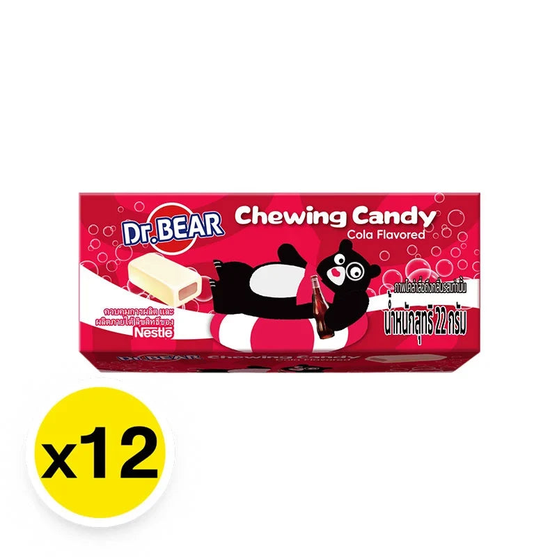 DR.BEAR Soft Candy Fruity Cola 22g snack pack, colorful chewy candies in a clear bag, perfect for a sweet treat.