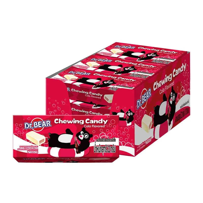 DR.BEAR Soft Candy Fruity Cola flavor in 22g packs, colorful confectionery snack from dry grocery and snack category.