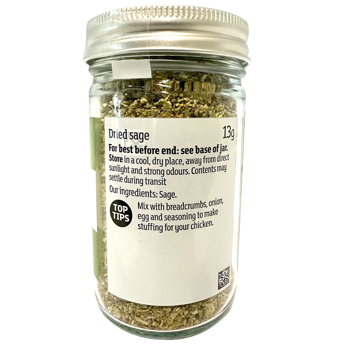 Fresh Sainsbury's sage herb in a clear plastic package, ready for use in cooking and seasoning.