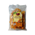 Sriwanna Gold Banana Chips with Paprika flavor, 90g, in a clear bag, showcasing crispy banana slices coated with paprika spice.