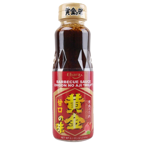 Ebara Ohgunnoaji mild meat seasoning sauce bottle, Japanese grocery product with label and cap, suitable for flavorful meat dishes.