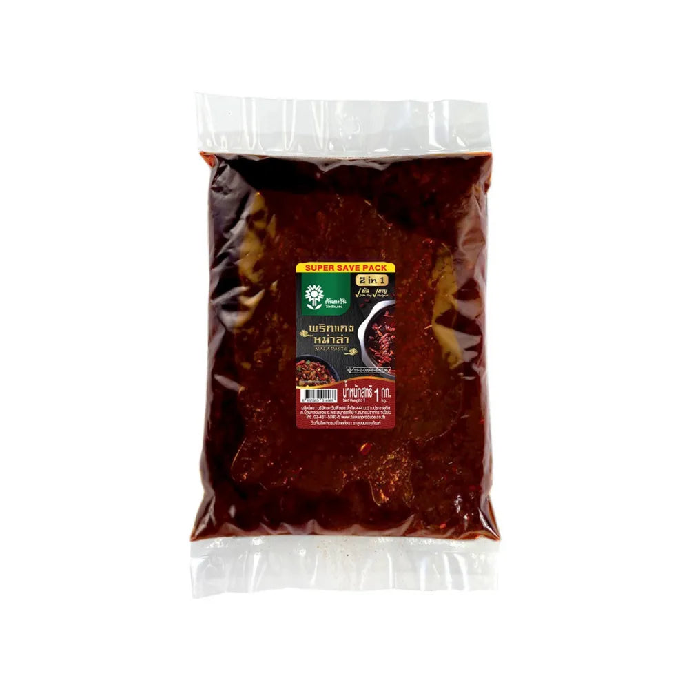 Dry Tontawan Mala Soup in 1kg package, featuring a spicy, flavorful Chinese-style seasoning blend, from TONTAWAN brand.