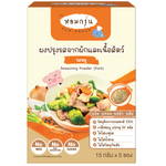 Homgroon Pork Flavour Seasoning Powder, a grocery product with a fine powder texture and pork flavor, ideal for enhancing dishes.