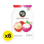 Sunsu Jelly Rambutan and Mangosteen snack pack, 96g x6, dried fruit confectionery with colorful packaging and fruit images.