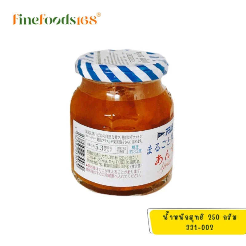 Aohata Fully Fruit Apricot 250g dry grocery package with dried apricots in a clear bag, showcasing the golden fruit pieces.