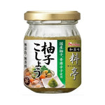 HOUSE House Ryoutei Yuzu Kosho sauce with Japanese peel and green chili, showcasing the spicy, citrus-flavored dry grocery product.