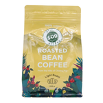 Sod Light Roast Coffee Beans in a clear bag, showcasing smooth, light brown roasted coffee beans for brewing.