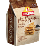 Mission Multigrain Chips in a colorful bag, showcasing crispy multigrain snack chips perfect for snacking and sharing.