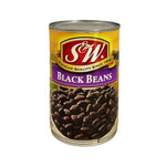 S&W Black Beans 425g dry grocery package showing black beans in a clear bag with branding visible