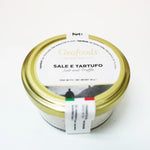 GEO Foods Salt and Truffle 50g jar with white salt and black truffle pieces in a clear container for dry grocery use