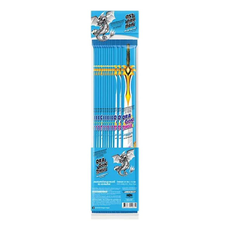 Dragon Tongue Blue Raspberry Gummy, 20g snack, chewy confectionery in a colorful wrapper, from Dragon Tongue brand.