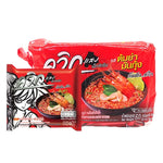 Quick Tom Yum Mun Goong flavor instant noodles 60g pack, dry grocery product with spicy shrimp Tom Yum taste in a resealable package.