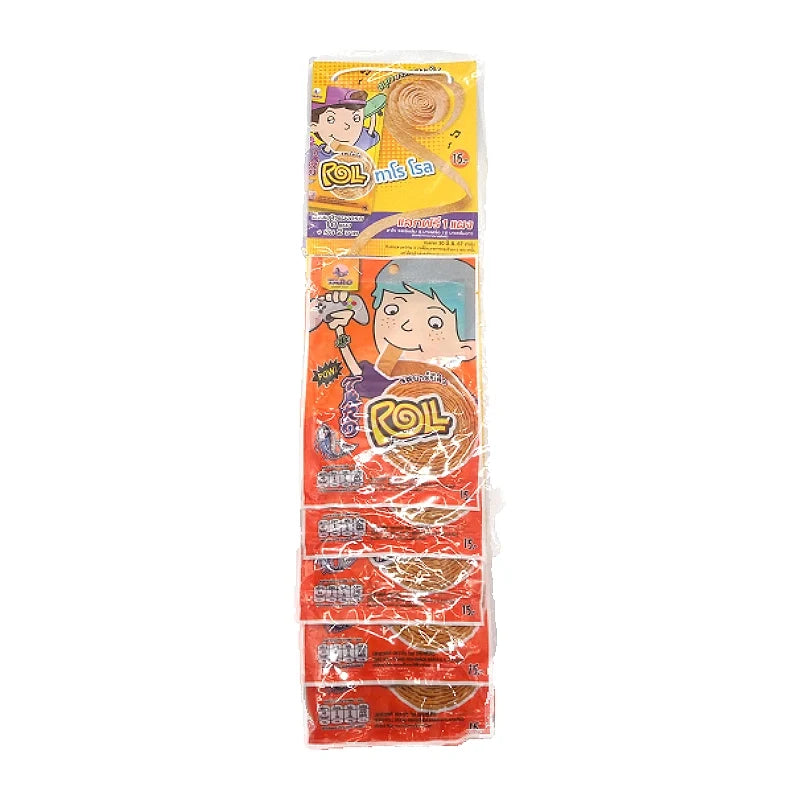 TARO Taro Roll Fish Snack BBQ Flavor, 13g x6, dry grocery snack with fish and BBQ seasoning in colorful packaging.