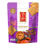 Chao SUA Rice Cracker Nam Prik Kai Mun Pu flavor 80g, dry snack with crispy rice crackers in flavorful seasoning.