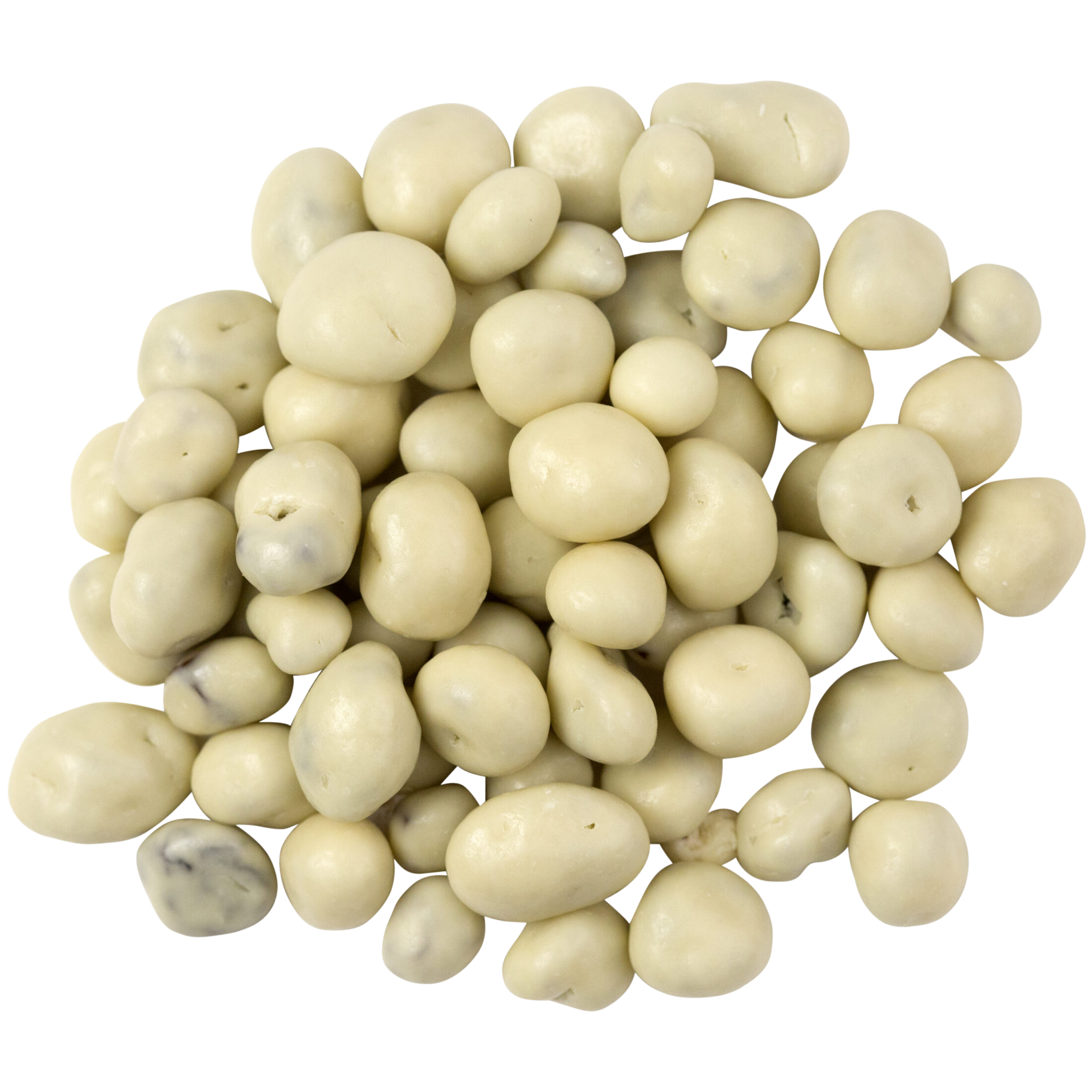 Sunridge Farms All Natural Yogurt Raisins in a clear bowl, showcasing shiny, plump raisins coated with yogurt for a sweet confectionery snack.